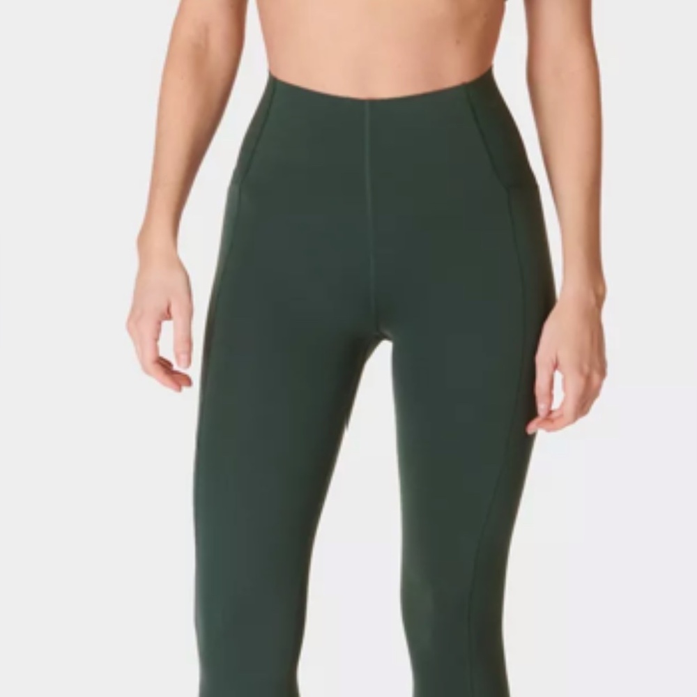 Sweaty Betty Power High-Waisted 7/8 Legging -- Trek Green Size Medium (US 8)